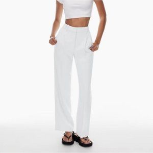 Aritzia White High-Rise Wide-Leg Trousers